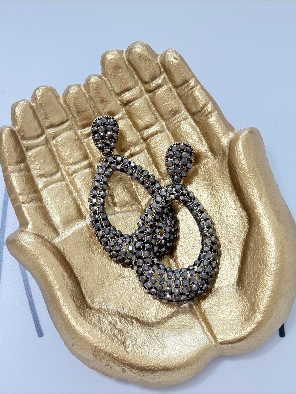 NEW, Natasha Open Tear Drop Sparkle Earrings